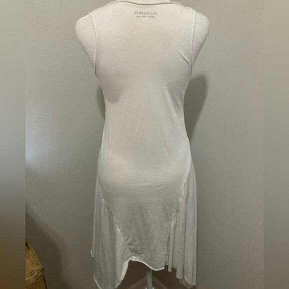 All Saints Tany White Dress size XS Asymmetrical Shark Teeth Hem Sleeveless - Picture 5 of 9